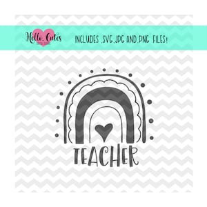 Teacher Appreciation design, png, svg, & jpg files | Instant Digital Download, cricut cut files, rainbow, printable