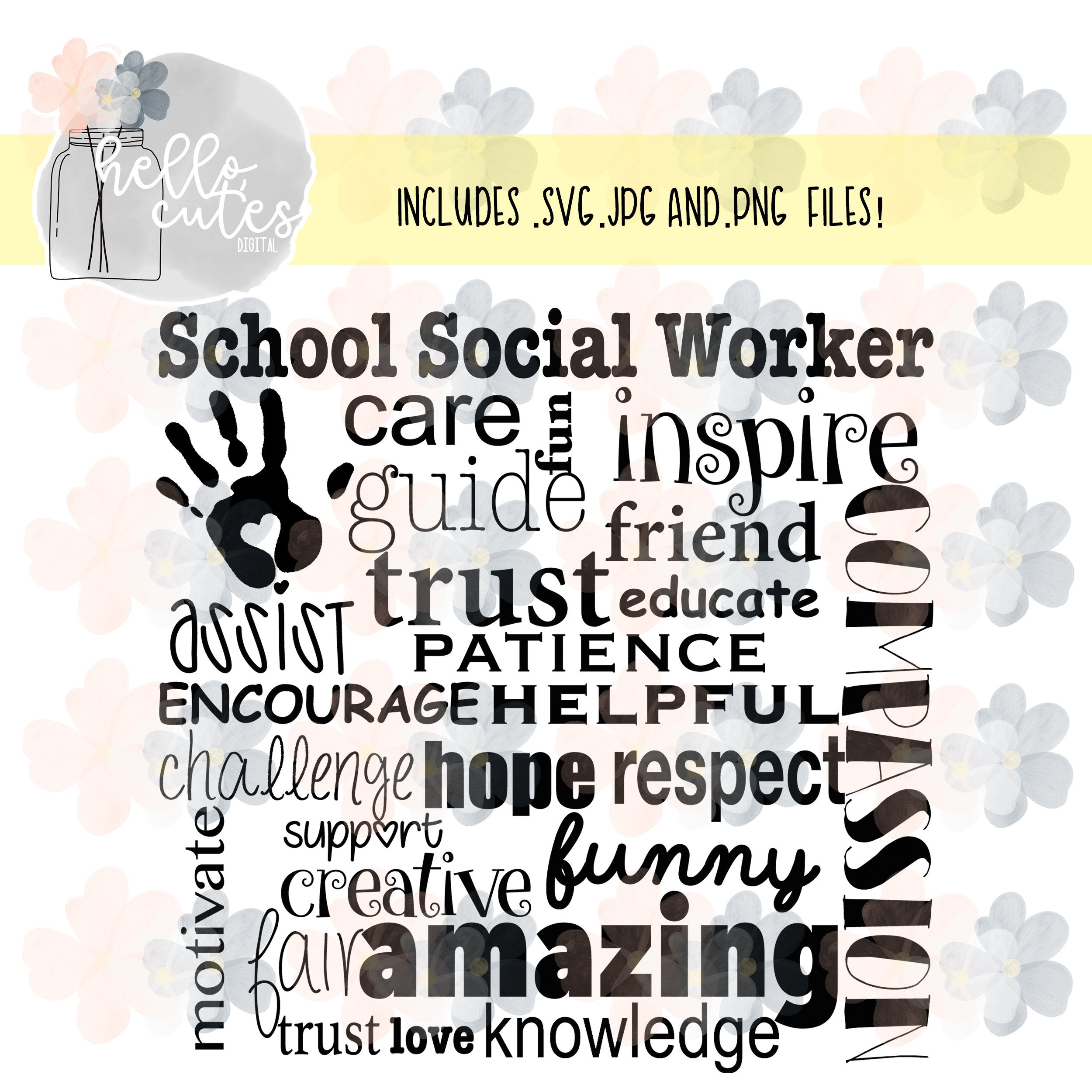 School Social Worker Appreciation Design Mft Msw Lcsw Etsy