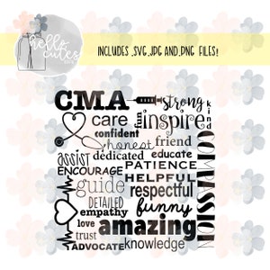 CMA Appreciation Design | cut file, svg, png, jpg, instant download, digital download, printable, cricut, cute, medical, cricut cut files