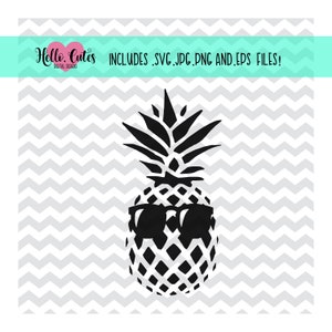 Summer Pineapple Design | sunglasses, svg, png, jpg, cricut, cut file, cute, instant digital download, printable, cricut cut files