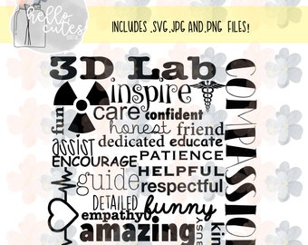 3D Lab Design, cut file, cricut cut file, printable, svg, png, jpg, medical, hospital, imaging,