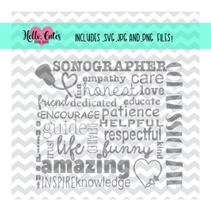 Sonographer Appreciation Design, cut file, svg, jpg, instant download, digital, printable cricut,, cricut cut files, ultrasound technician