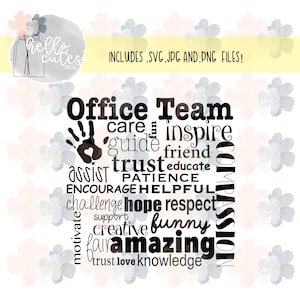 Office Team Appreciation staff, jpg, png, svg, printable, cut file, cutting file, cricut cut file, cricut, gift, craft file, medical, school