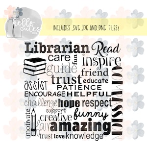 School Librarian Appreciation Design | Instant Digital Download | png, eps, svg, & jpg files, cricut cut files