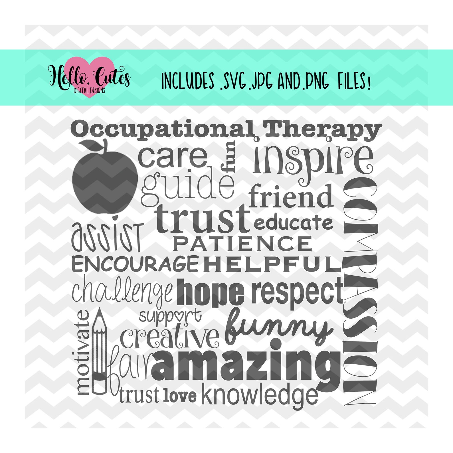 Occupational Therapy Appreciation Design Svg Png Jpg Cut Etsy