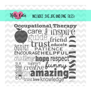 Occupational Therapy Appreciation Design, svg, png, jpg, cut file, cricut, school, cutting file, cricut cutting file, printable