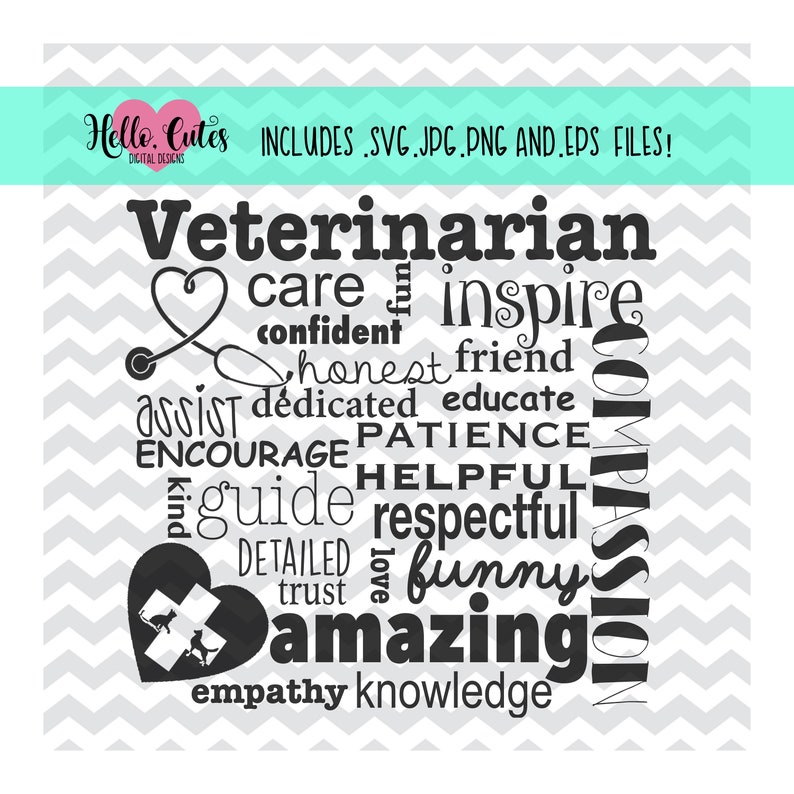 Veterinarian Appreciation Design png eps svg & jpg files Etsy
