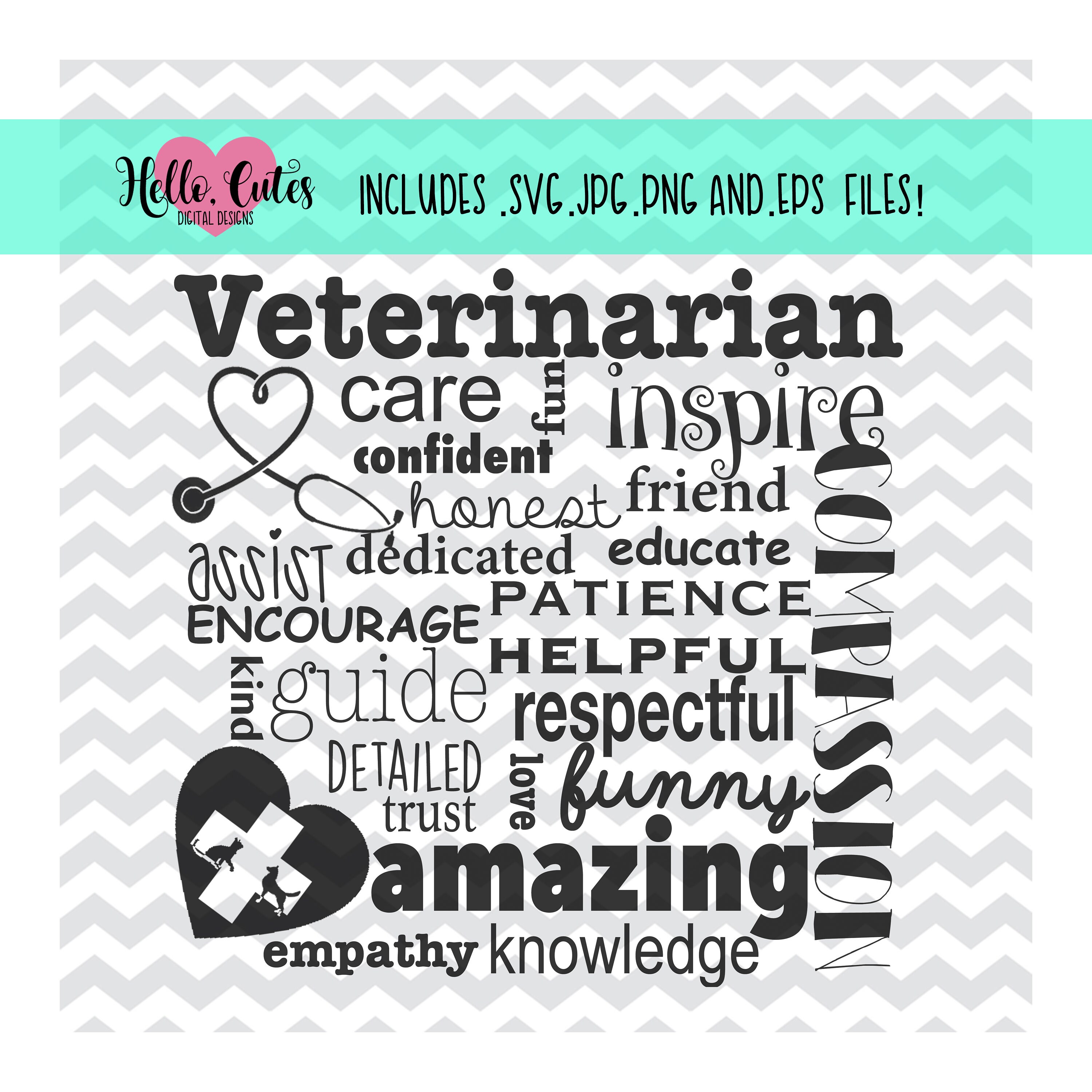 Veterinarian Appreciation Design Png Svg & Jpg Files Etsy Canada