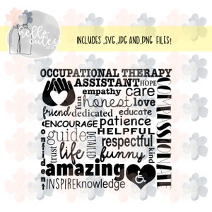 Occupational Therapy Assistant Appreciation Design, svg, png, jpg, file di taglio, cricut, COTA,, file di taglio cricut