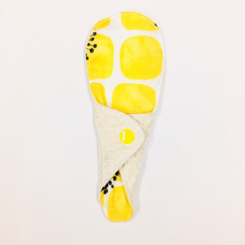 reusable sanitary pad 6.5 Organic cloth pad thong liner G-string Liner cloth pantyliner Menstrual pad yellow Zero Waste Incontinence