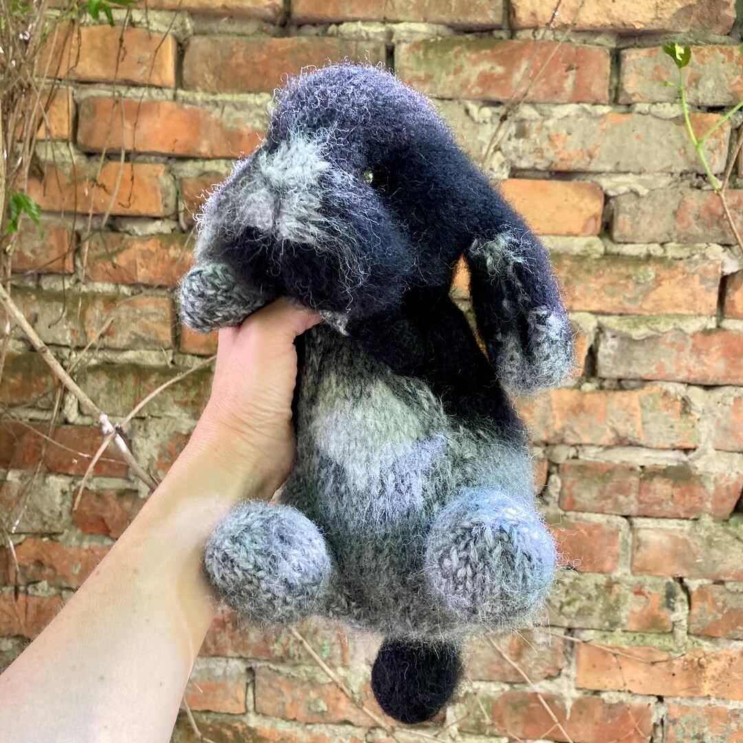 Black Bunny Toy Knitted Bunny Toy Knitted Holland Lop Bunny Black ...