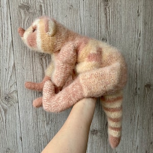 Knitted raccoon of rouse color Crochet realistic raccoon Raccoon soft toy Big realistic raccoon Realistic toy raccoon Stuffed raccoon