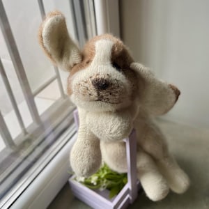 Knitted realistic puppy beagle 16,9 inches Puppy soft toy Knitted puppy Realistic stuffed puppy Crochet puppy beagle Realistic toy puppy