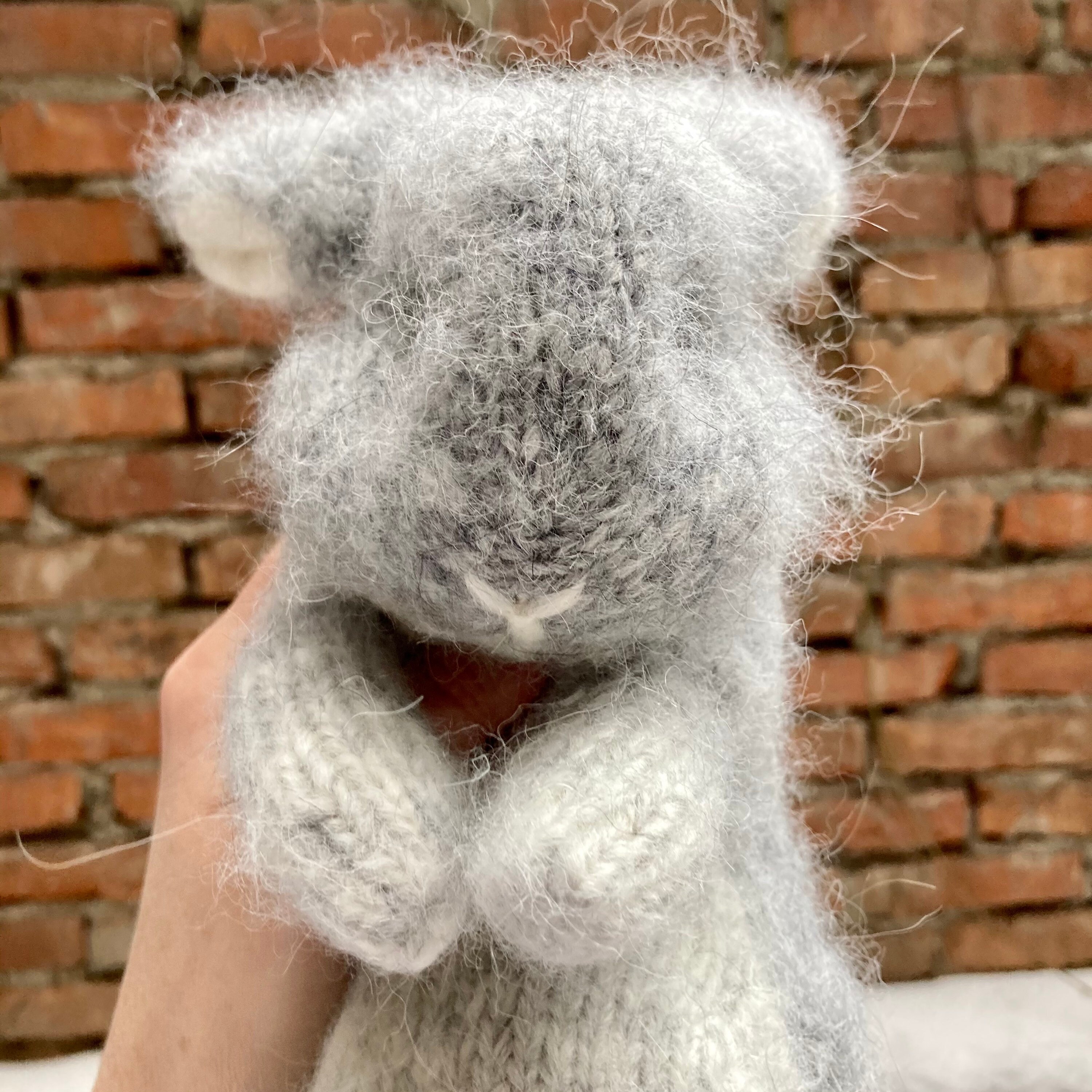 Crochet bunny gray Knitted Bunny Rabbit Wild animal Crochet | Etsy