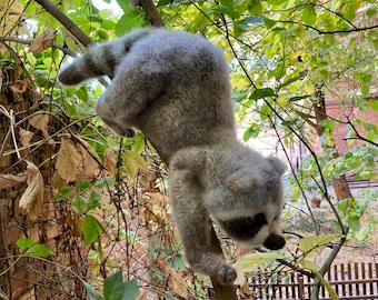 Gestrickte Realistische Waschbär Plüschtier, Wolle & Alpaka