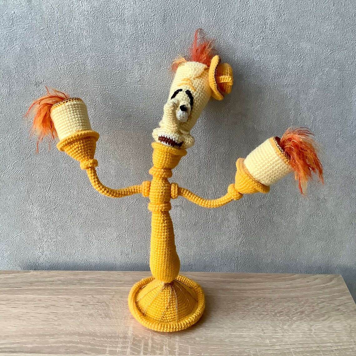 Crochet candlestick from Beauty and the Beast Crochet Etsy