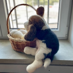 Custom order Realistic beagle puppy knitted from a photo of a pet Knitted toy realistic beagle puppy Knitted beagle puppy 16,9 inch toy