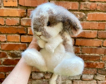 Realistic bunny knitted from foto Crochet holland lop bunny Realistic stuffed rabbit Knitted holland lop bunny Realistic rabbit toy