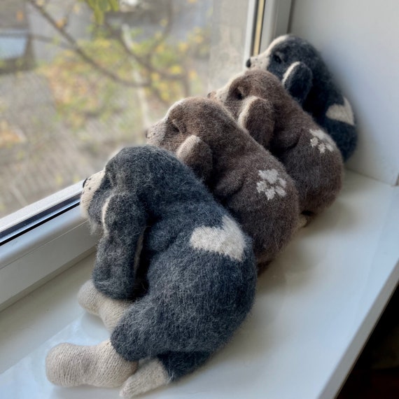 美品】ハンドメイド ウール毛糸 手作り 灰色猫の紳士あみぐるみ
