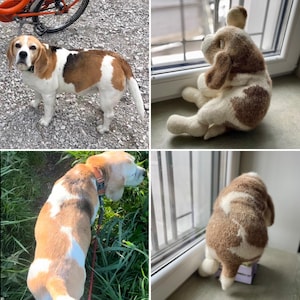 Custom order Realistic beagle puppy knitted from a photo of a pet Knitted toy realistic beagle puppy Knitted beagle puppy 16,9 inch toy