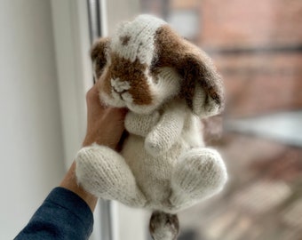 Realistic bunny knitted from foto Crochet holland lop bunny Realistic stuffed rabbit Knitted holland lop bunny Realistic rabbit toy