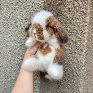 Knitted holland lop bunny Realistic stuffed rabbit Knitted holland lop bunny Realistic rabbit Realistic bunny toy Knitted rabbit Knit bunny