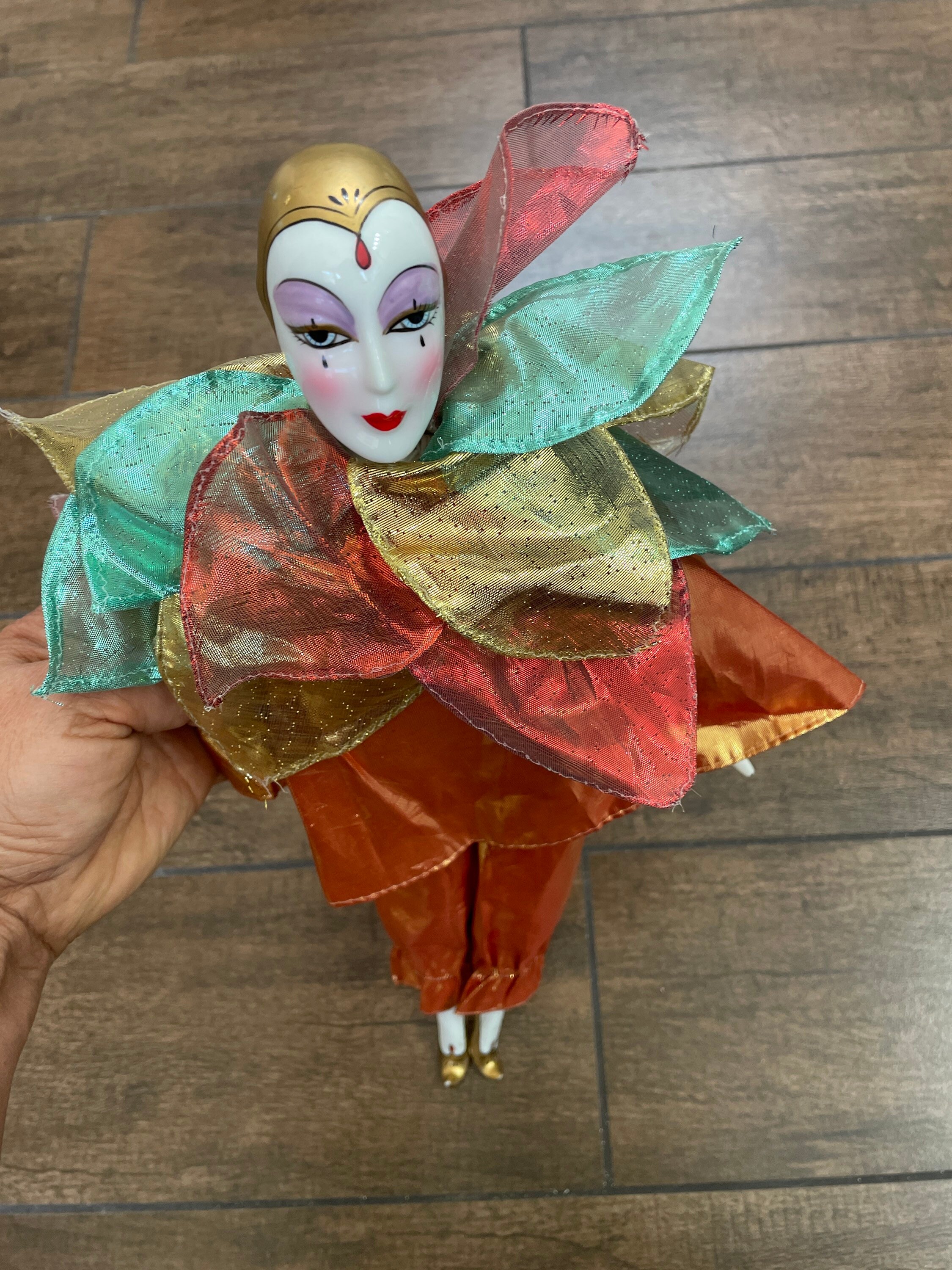 POUPEE DE COLLECTION Musicale En Porcelaine vintage, Arlequin/26 cm EUR 110,00 - FR