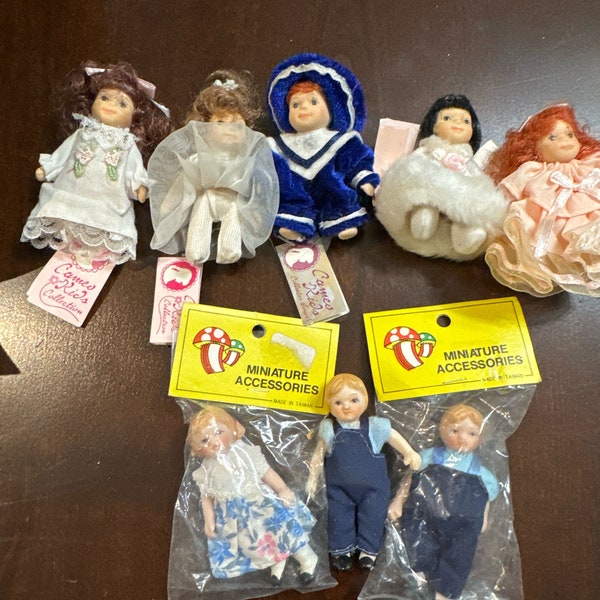 Dollhouse Mini Porcelain Doll muñecas de porcelana se venden por separado 1:12"/cameo selección de niños