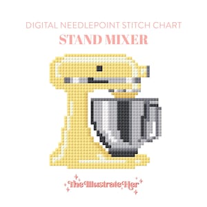 Kitchenaid Stand Mixer - Digital Needlepoint Stitch Chart - Baking | 13 Mesh