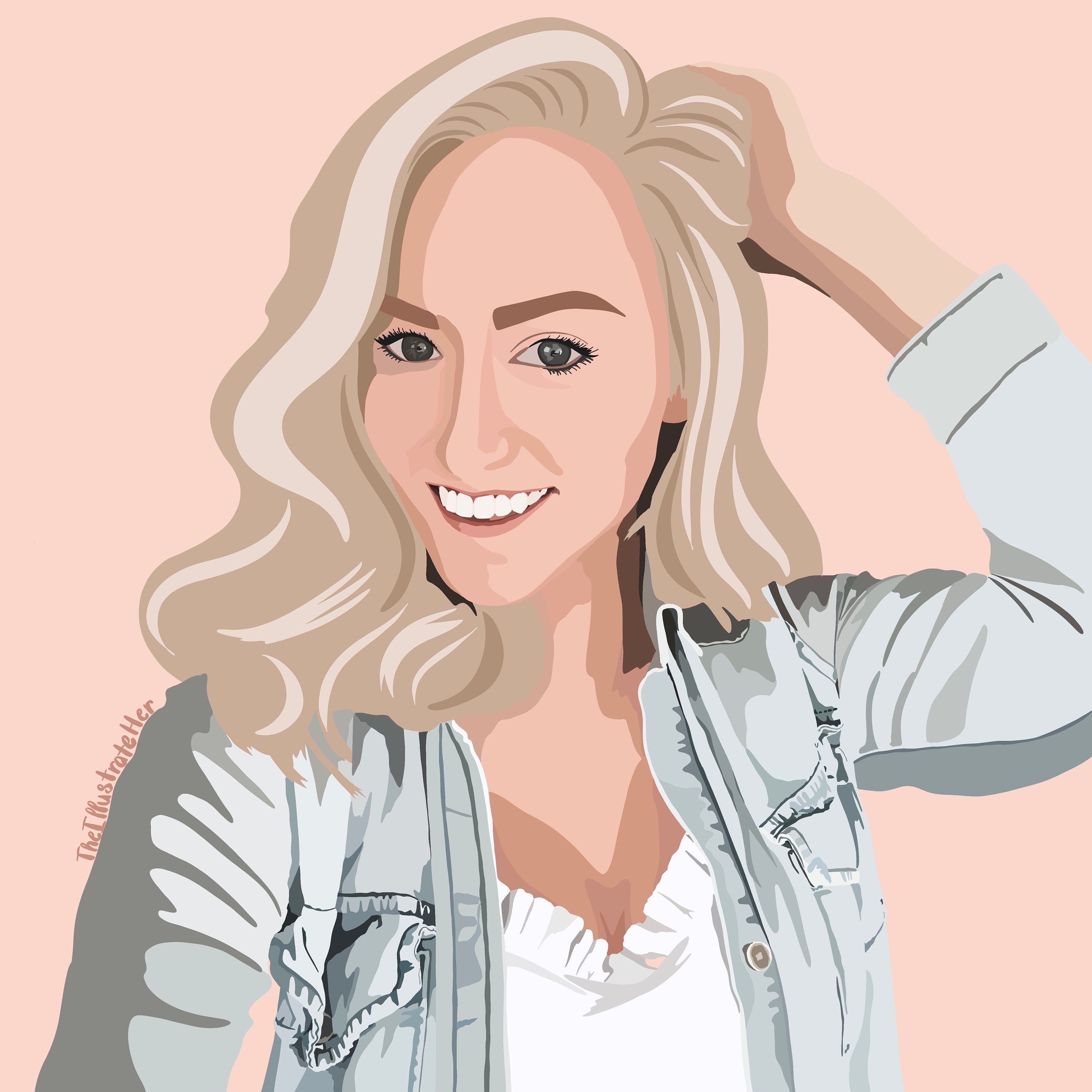 Just the JPG  Custom Digital Illustration Portrait