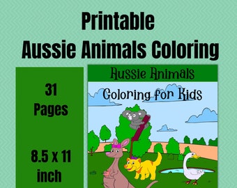 Aussie Animals Coloring Pages, 31 x Printable Pages, Instant Download PDF
