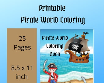 Utskrivbar piratmålarbok - 25 sidor - Ladda ner PDF direkt