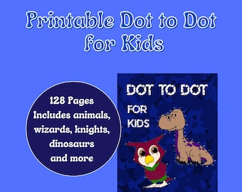 Printable Dot to Dot for Kids, 128 dot to dot pages, Instant Download PDF