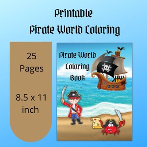 Printable Pirate Coloring Book - 25 Pages - Instant Download PDF