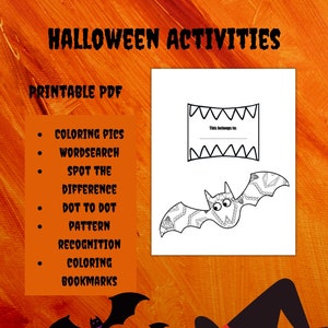 Druckbare Halloween Aktivität Seiten, Sofortiger Download PDF, Kinder Aktivitäten und Ausmalen
