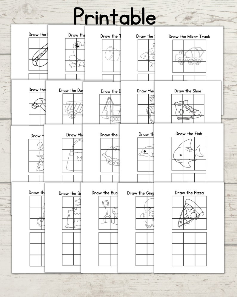 Printable Learn to Draw Activity Pages for Kids, Instant Download PDF ...