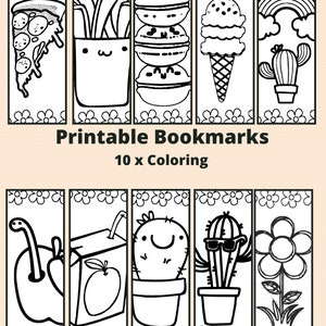 Printable Kids Coloring Bookmarks, Instant Download PDF - Etsy