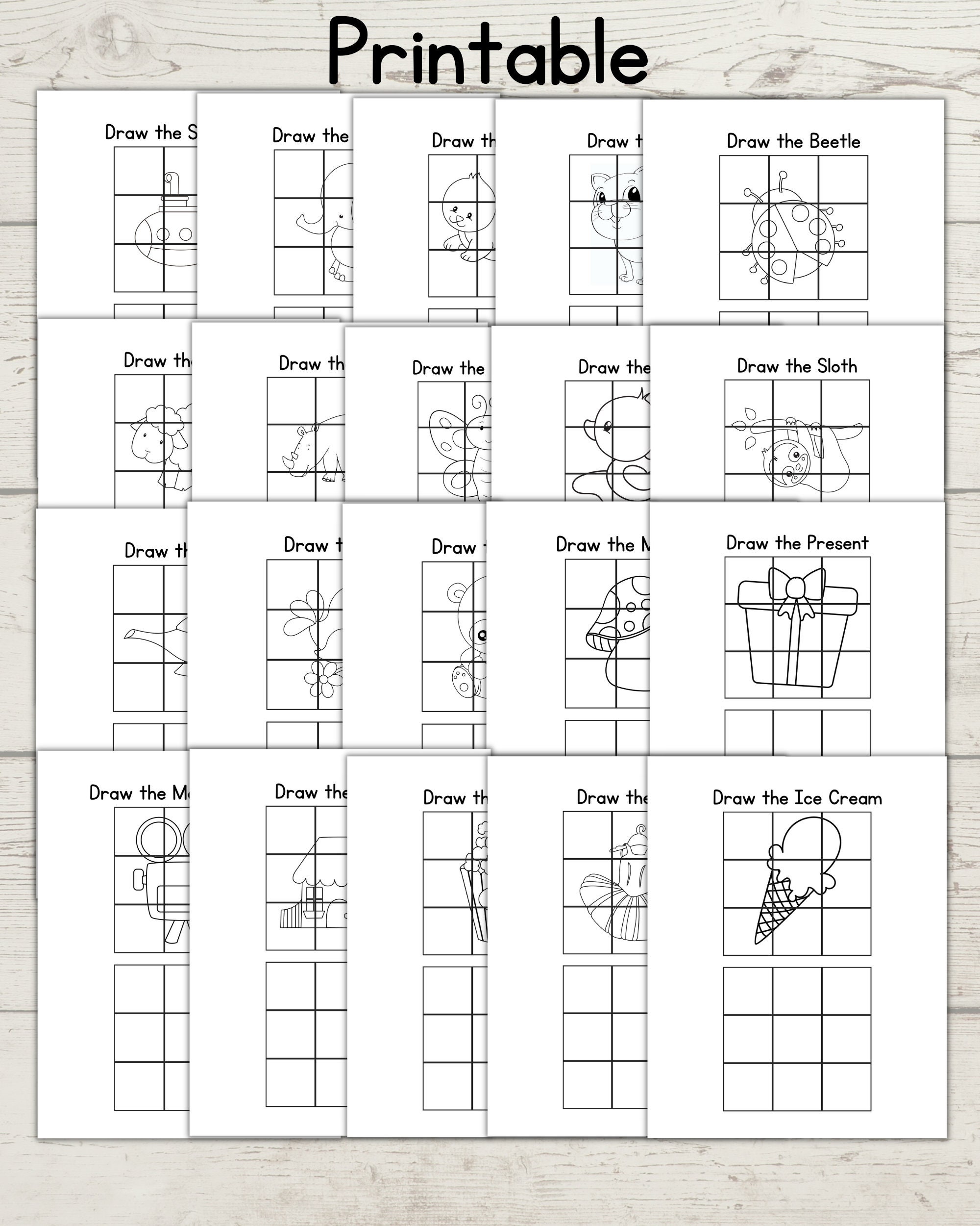 Printable Learn to Draw Activity Pages for Kids, Instant Download PDF ...
