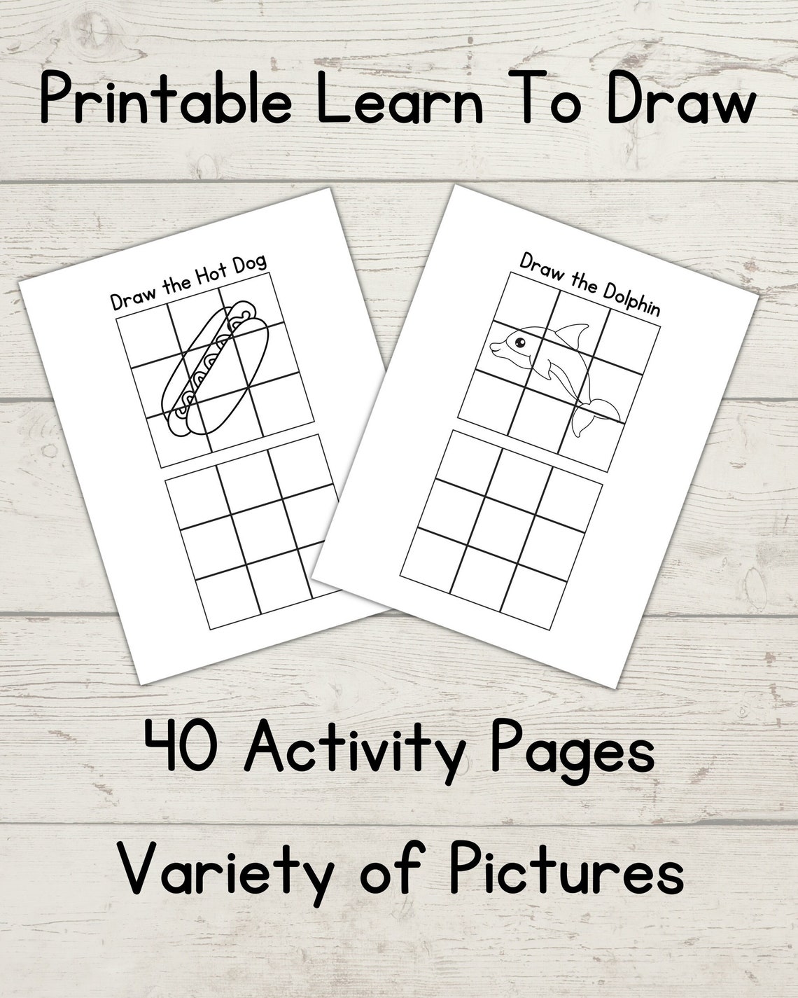 Printable Learn to Draw Activity Pages for Kids Instant | Etsy