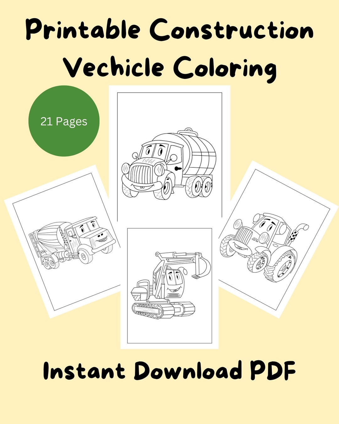 Printable Construction Vehicles Coloring Pages 21 Pictures to Color