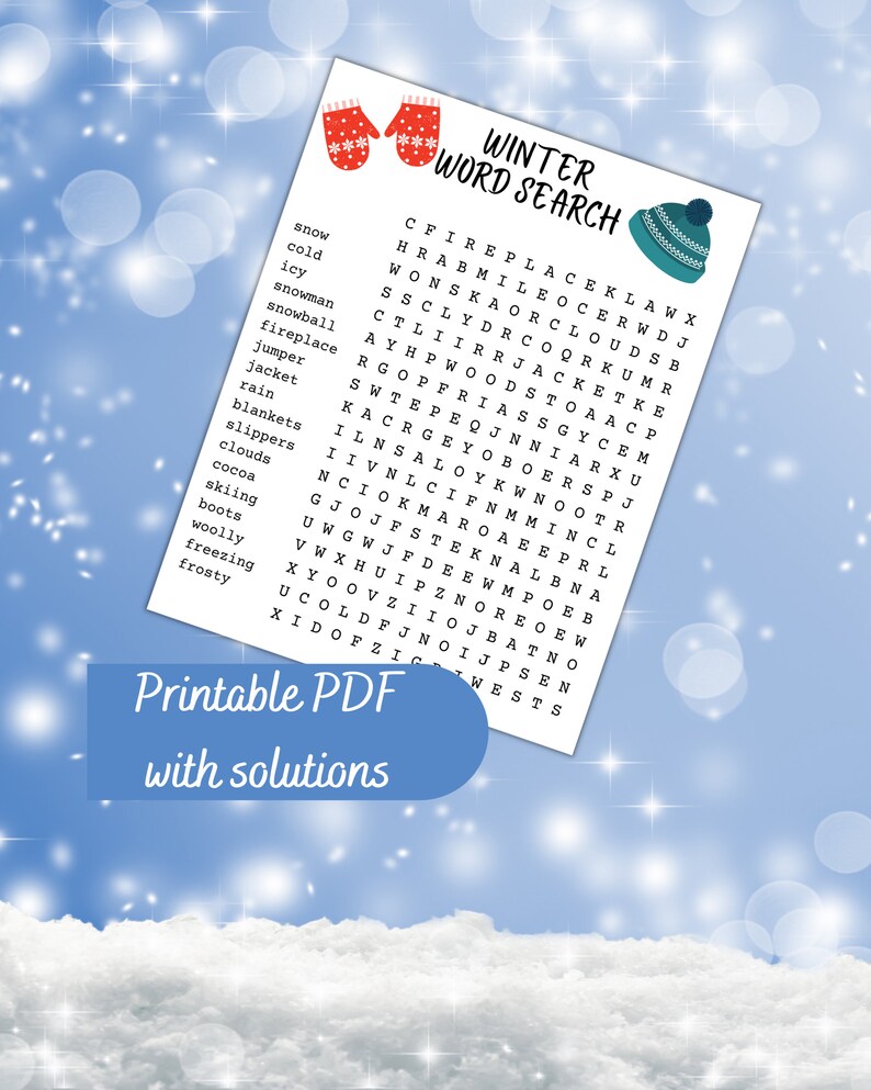 Printable Weather Word Search, Instant Download PDF, Puzzles for Kids ...