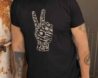 Peace Love, Stop ICE (Cream design on black T)