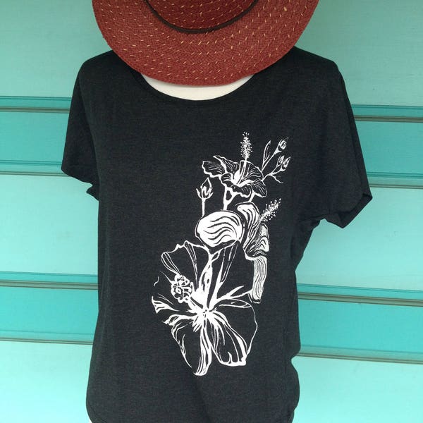 The White Hibiscus T-Shirt -- Free Shipping -- Made in Hawaii