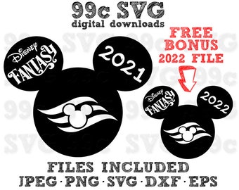 Disney Fantasy Cruise Ship Mickey Head Svg Dxf Png Vector Cut Etsy