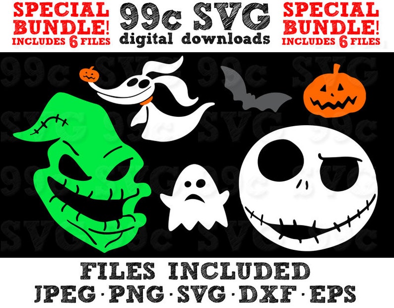 Download Nightmare Before Christmas Bundle Pack Jack Oggie SVG DXF ...