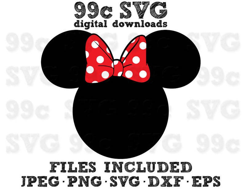 Download Minnie Mouse Head Svg Dxf Png Vector Cut File Cricut Design Etsy
