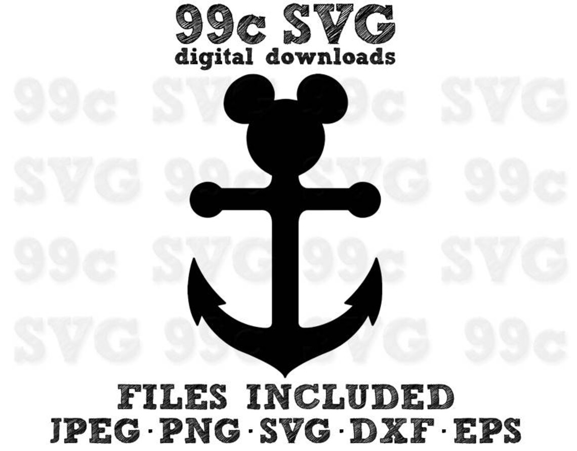 Mickey Mouse Anchor SVG DXF Png Vector Cut File Cricut Design | Etsy