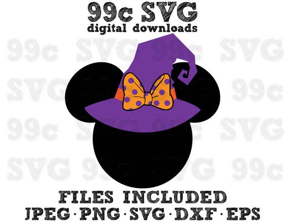 Download Minnie Mouse Halloween Witch Hat SVG DXF Png Vector Cut ...