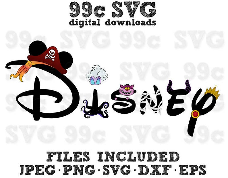 Disney Villains Fun Letters SVG DXF Png Vector Cut File Cricut | Etsy