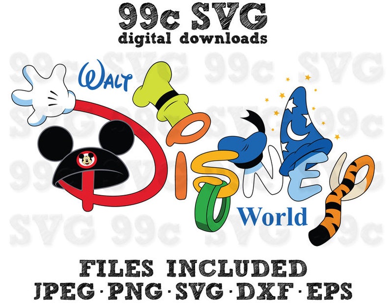 Download Disney World Fun Letters SVG DXF Png Vector Cut File ...